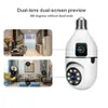 IP Cameras 8MP E27 Bulb WIFI Camera 8X Zoom Dual Lens Indoor Monitoring Human Tracking Wireless Bidirectional Audio Camera Color Night Vision d240510