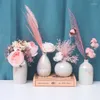 Vazen roze regenboog simulatie pareloppervlak keramische vaas voor woonkamer slaapkamer luxe woning decor bloem arrangement ambachten cadeau
