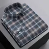 Plus maat 6xl 100% puur katoen Oxford Mens lange mouwen shirt slanke fir formeel gewoon shirt wit kantoor tops item 240507