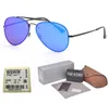 New Blaze Mirror rebite óculos de sol Homens Man Brand Design Metal Frame UV400 Lens Sun Glasses Traveler Oculos de Sol com casos AN3274846