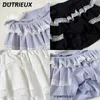 Rokken elegante lolita skrit dames zoete bowknot dubbele laag kanten massaproductie ruches ruches geplooide zomer mini rok student