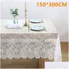 Tischtuch weiße europäische Vintage Home Lace Decorative Textile Sofa Dining ER Hochzeitsfeier El Dekor 220906 Drop Lieferung Garten te dhui8