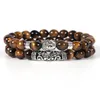 Fios de miçangas 2 peças Conjunto de Buda Charme Bracelete de Pedra Natural Men Bracelets Para Mulheres Cool Pulseras deslumbrantes13431819