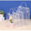3PCSギフトラップ10/20PCSハンドルの誕生日結婚式のパーティバッグを備えた透明なギフトバッグ