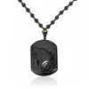 Colliers pendants Vintage Obsidian loup pour hommes femmes