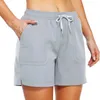 Pantaloncini da donna Nuovo moda Shorts a colori solidi pantaloni da donna casual comode ad alta cintura ad alta cintura sportiva shorts shorts abbigliamento da donna y240504