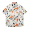 Chemises décontractées pour hommes Men Retro Hawaiian Beach Harajuku Flower Print Shirt Streetwear Hip Hop Summer Unisexe Aloha Fashion Button Tops
