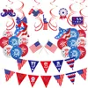 Dekoracja imprezy American Independence Day Balon Suit USA Dwarf Flag Spiral wisiorek