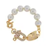 Бренд Westwood High-end Punk Style Bracelet с полными алмазными U-образными застежками и Saturn Pearls Nail