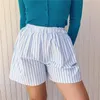Kvinnors shorts Pyjama Stripe/Plaid Elastic midja Comfy Lounge Summer Casual Kvinnlig sömnbotten för vardagen