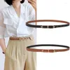 Belts 2024 Fashion Women's Belt Double Sided Wear Adjustable Thin Gold Buckle Daily Versatile Dress