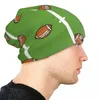 Berets American Football Seamless Doodle Line Beanies Skullies Rugby Art Cap Men Graphic Print Hat Christmas Present