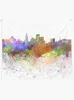 Tapadiques Providence Skyline en aquarelle fond de tapisserie peintures décoratives