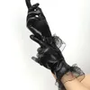 Stage Wear Dance Accessoires Gothic Zwart Sexy Patent Leather Lace Pole Dancing Gloves