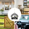 Figurines décoratives en bois d'Eid Hanger Castle Inspired Hang Ornement avec Lanyard Holiday Door Pendant Diy Crafts for Al-Fitr Party