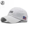 Ball Caps FS White American Flag Baseball Caps for Men Brand Streetwear Hip Hop Cap Cotton Women Snapback Trucker Hats Bones Masculinos Y240507
