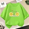 T-shirty dziecięce T-shirt Śliczne cytrynowe owoce kreskówkowe rowerowe rower Top T-shirt krótkie rękawie Graphic Summer Fashion Boys and Girls Ubranie unisex T-shirtl2405