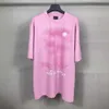 Parijs B Home Hoge kwaliteit Eiffeltoren Inkjet Gradiënt Kleur Afdrukken Was Wash Loose Men's en Dames met korte mouwen T-shirt