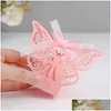 Andere Haushaltsorganisation New 10/20/30PCS Pink Butterfly Candy Box Hochzeit bevorzugt Schokoladengeschenkboxen für Gäste Geburtstag par dhlva