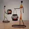 Candlers Nordic Holder Résumé Sculptures métalliques Candlestick Art Artists Style Figurines Figurines Home Decoration
