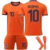 Soccer sets / survêtements Hers Tracksuits 2024 Pays-Bas Jersey de football à domicile n ° 4 Van Dijk 10 DePay 11 Robben 21 de Jong Set Cup Jersey