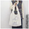 Bag Women Winter Canvas Tote Purse Shoulder Lamb Like Fabric