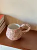 Muggar Högvärde Handpinked Floret Ceramic Water Cups Kafffrukostgåvor