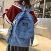 Zaino vintage vellutoy studentessa di moda da donna puro colore della borsa di scuola carina per ragazze da viaggio per viaggi backbag spalla
