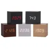 Skrivbordklockor Ny röstaktiverad elektronisk digital väckarklocka Kreativ led lat trädatum Temperatur Small Cube Art Drop D DHZM6