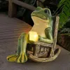 Foxmis Miniature Statue Mothers Day Mom Gifts Fairy Accessories Outdoor Figurine Lights Solar Garden Frog Decor Art Housewarming Gift voor Patio, Yard, Lawn