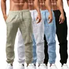 Herenbroek zomerheren sport en fitnessbroek pure katoenen linnen broek ademende trainingsbroek jogger heup pop sportpantsl2405