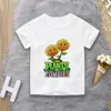 T-shirty 2022 Rośliny letnie i zombie wydrukowane dziecięce bawełniane koszulka T-shirt z kreskówki chłopcy i dziewczęta odzież dziecięca T-shirt 3-13YL2405