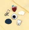 Accessoires de médecins Fashion JewelryBrooches Organ Brain Eye Dooth Mini Stethoscope Brooch Ematel Pin pour la médecin infirmière denti5864681