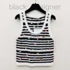 Basic & Casual Dresses designer 24 Summer New Product Polka Dot Knitted Tank Top Short sleeved for Women WMJ7