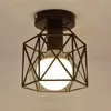 Ceiling Light E27 Iron Lamp Body Indoor Lighting Lights For Aisle Bedroom Vintage Ceiling Metal Cage Fixture Lights 110-240V D3.0