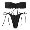 Swimwwear Split Design design rembourré BRA HIGH Briefs Set Élégant bikini avec Top Bandeau pour plage