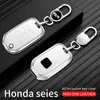 Car Key Zink Legierung+Leder-Autoschlüsselhülle für Honda Civic CR-V HR-V XRV Pilot Fit Accord Jade Crider Odyssey 2015- 2018 Protector T240509