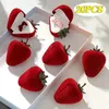 3pcs Gift Wrap 20pcs Boîte à anneau de fraise mignonne Simulation Boîte à anneau de fraise Créative bijoux Boîte de rangement de bijoux