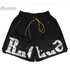 2024 Trende Designer Summer Fashion Trends International Rhude Mesh Patchwork Broidered Letters Mens Breathable Basketball Multi Pocket Shorts populaires