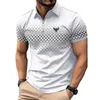 Polos maschile uomini Summer Short Slve Fashion Zipper Shirt.Y240510G6MF