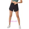 Lul Designer bequeme Frauen Sport Radfahren Yoga Hosen Shorts gleiche Laufshorts weibliche Futter gefälschte Taschenhöhe Hochelastische atmungsaktiv