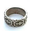 Decorative Figurines Unique Collection Old Chinese Tibet Silver Carving Ring Decoration Trinket Gift