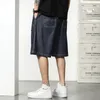 Gxxh Sumpi estivi Shorts in denim elastico elastico in vita sottile jeans corto oversize blu oversize maschile ginocchiera da 6xl lunghezza più streetwear 240430 240430