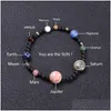 Per perle 6 styles Système solaire neuf planètes Bracelet Bracelet Natural Stone Universe Yoga Chakra For Women Men Bijoux Drop délivre Dhgarden DH05B