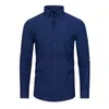 Men Plus Tees Polos de camisa elástica de quatro lados, camisa masculina, cor sólida resistente às rugas e roupas casuais casuais camisas casuais