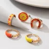 Pierścienie klastra 5pcs/zestawy kolorowe stokrotki Zestawy pierścieniowe dla kobiet błyszczące kryształowy kamień u geometria stopowa biżuteria Anillo