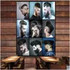 Pinturas Mejores peinados para hombres Tapestry de arte de pared de peinados - Barber Shop Tattoo Studios Decor Banner and Flag Welloen H Dhtmg