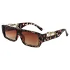 Sunglasses 2024 Small Frame Metal Leopard Head Square Women's Fashion One-piece Mirror Men's Glasses