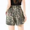 Shorts femminile Stampa leopardo vintage Donne jeans streetwear mini femminile elastico pantaloni in denim primavera estate y2k lady outwear