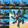 ALLADINBOX 57 Inch Blue Metal Garden Decor with Multi Color Changing LED Solar Powered Glass Ball Wind Sculpture Spinner Windmills for Yard Patio Outdoor